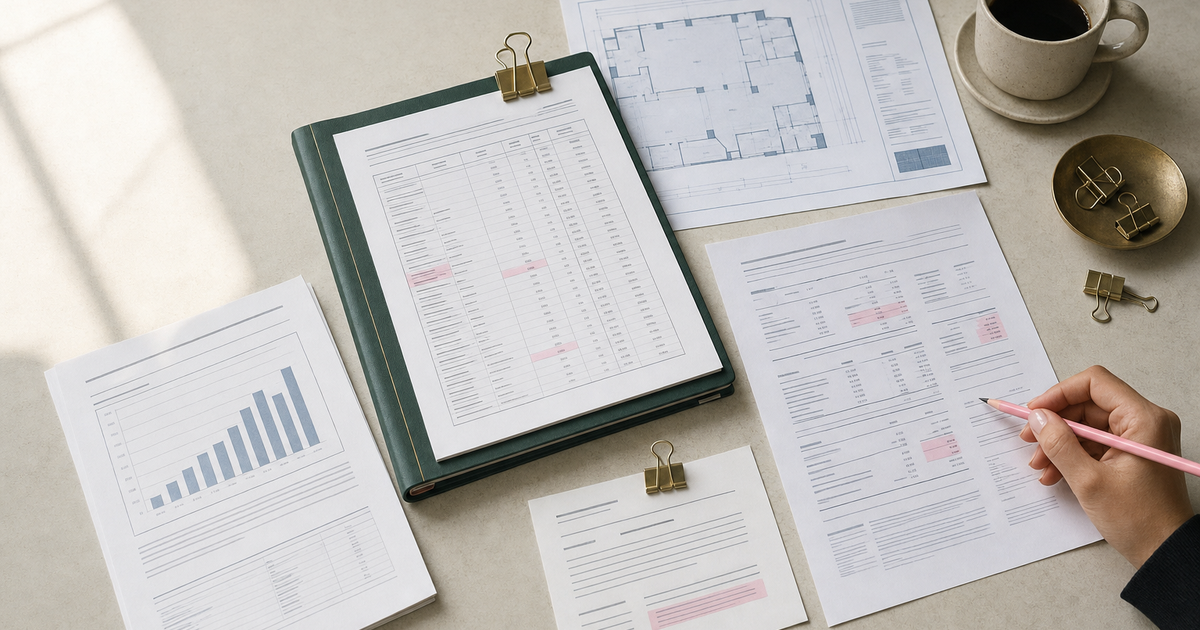 CAM true-up evidence review workspace with lease, expense, area, and approval records arranged for pre-billing review.
