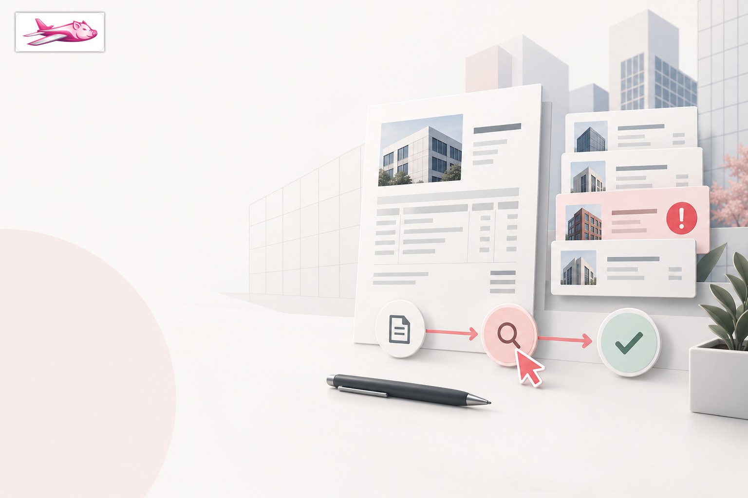 Commercial landlord reviewing a tenant billing question alongside lease and invoice records.