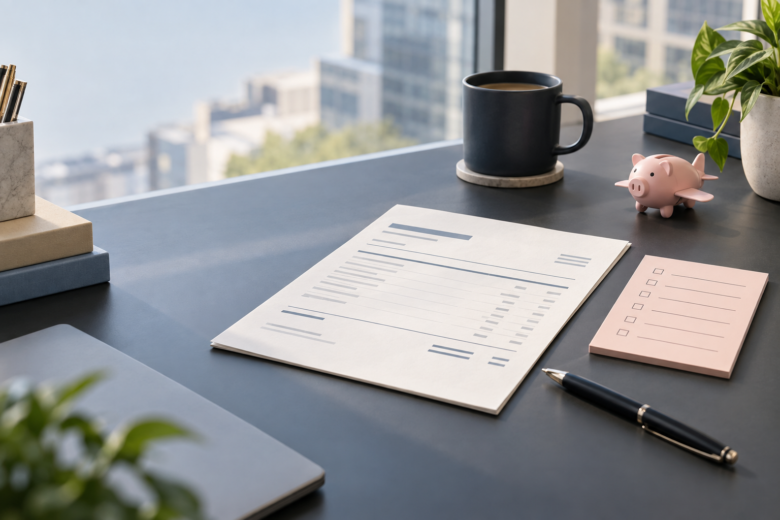 Commercial tenant statement and balance-due notice reviewed by a landlord