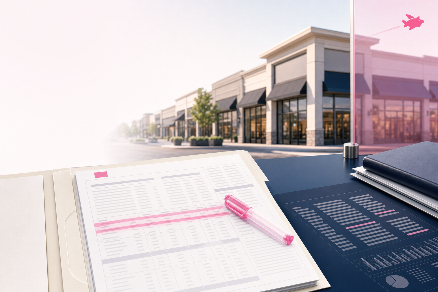 NNN landlord due diligence review with rent roll variance rows, lease documents, CAM checks, and a retail property context.